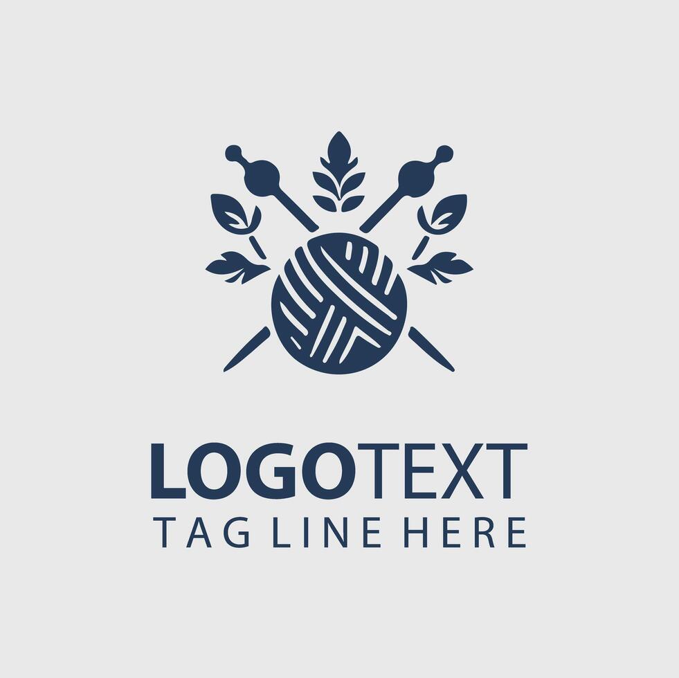 A logo for knitting and yarn vector