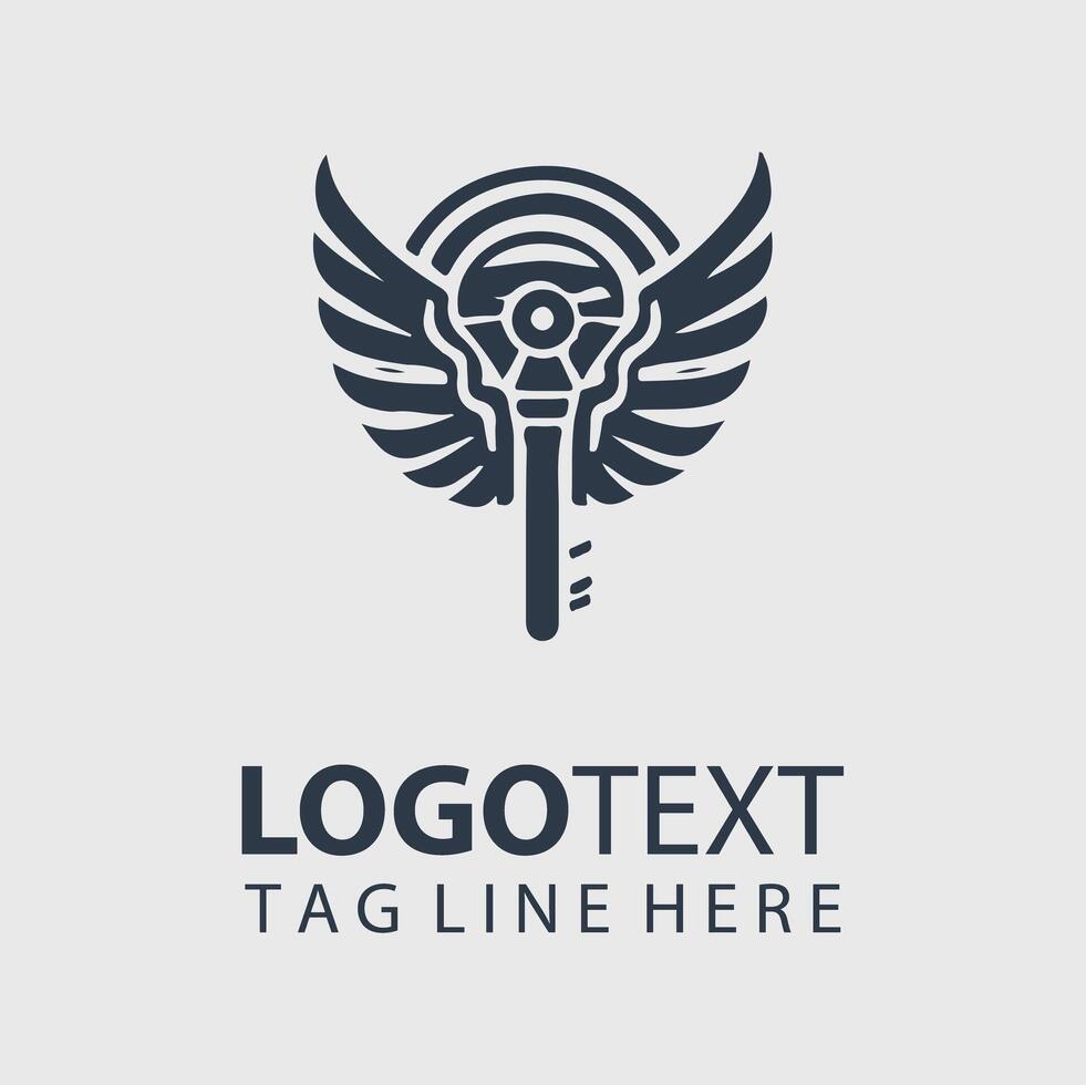 A motorcycle logo with wings and a logo vector