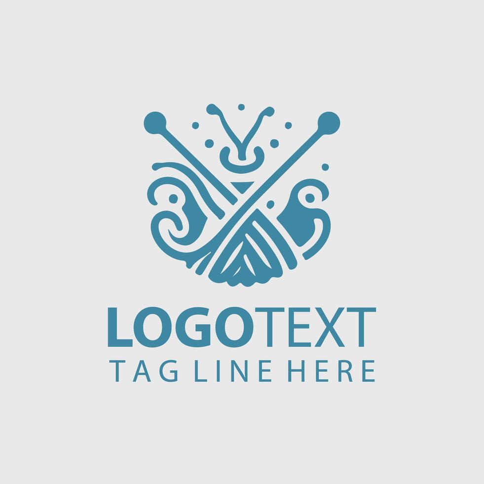 A logo design for knitting needles vector