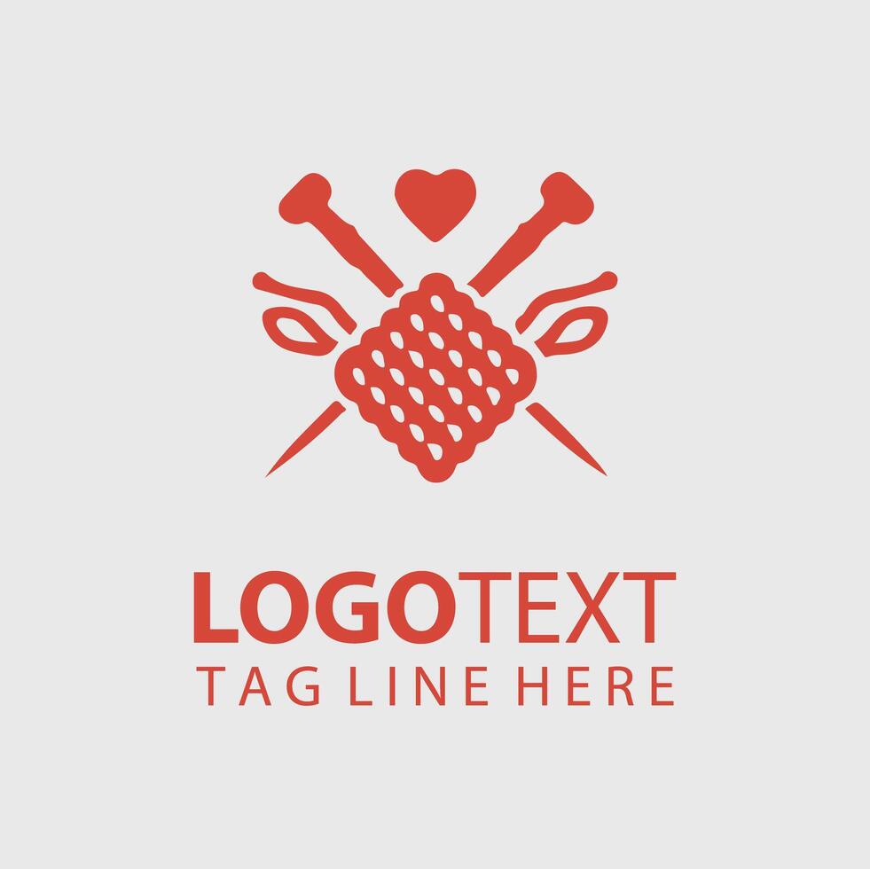 Knitting - knitting logo design vector