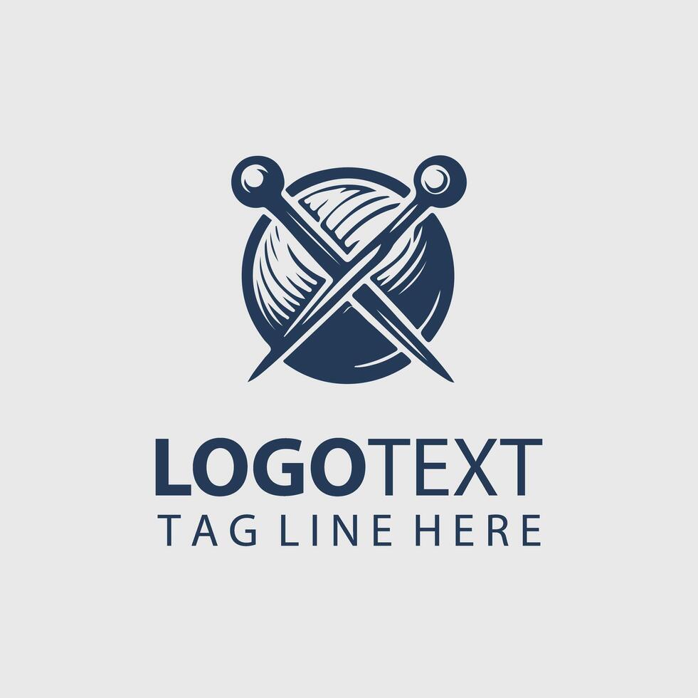 A logo for knitting and knitting needles vector