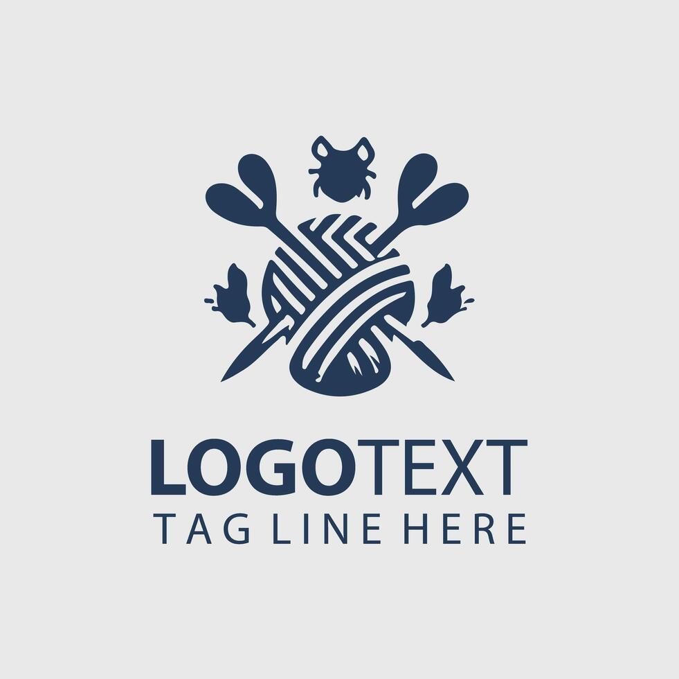 A logo for knitting and knitting needles vector