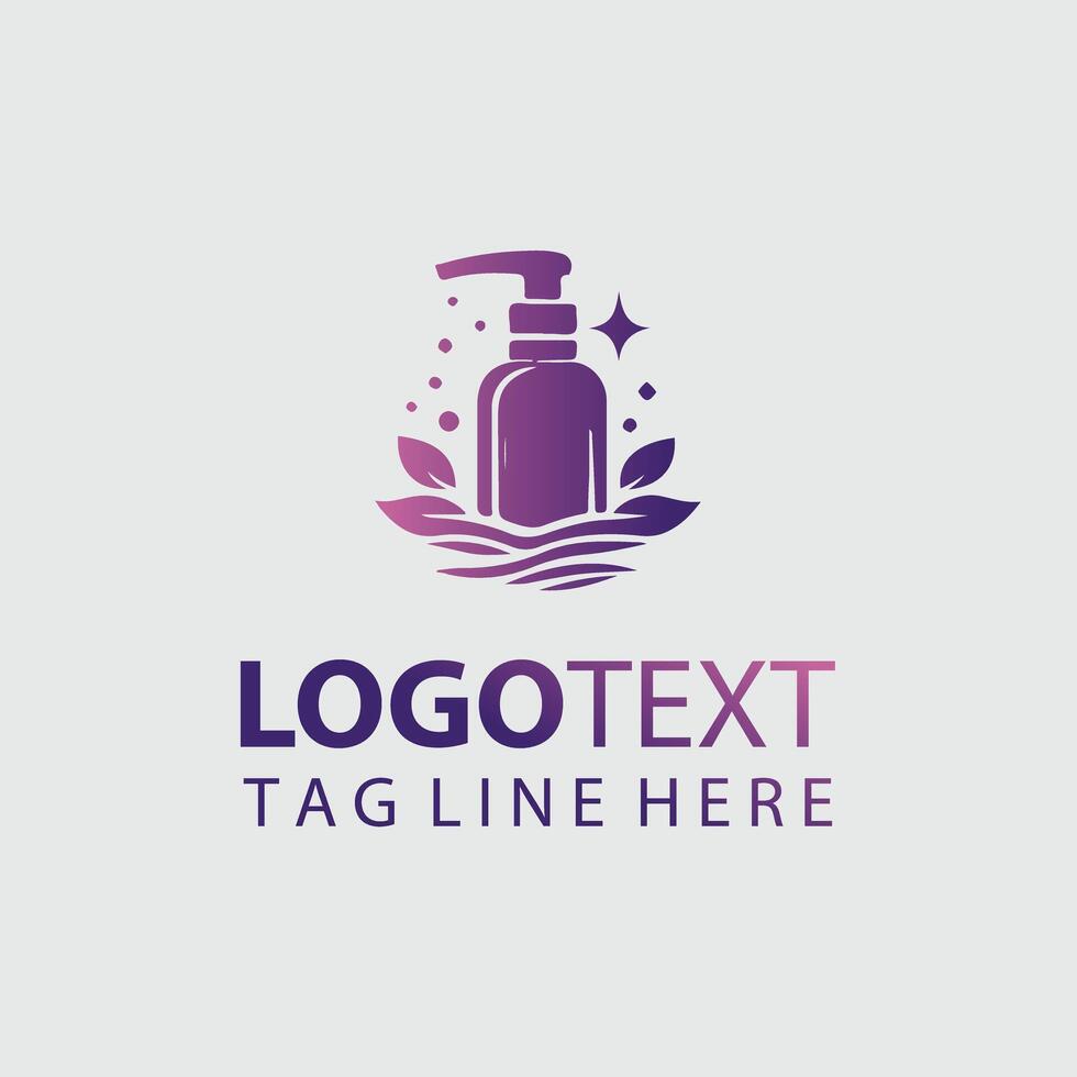 A bottle of soap and a bottle of water logo design vector