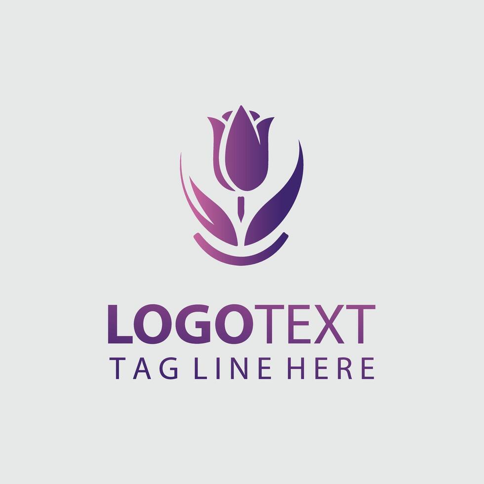 Purple tulip logo design vector