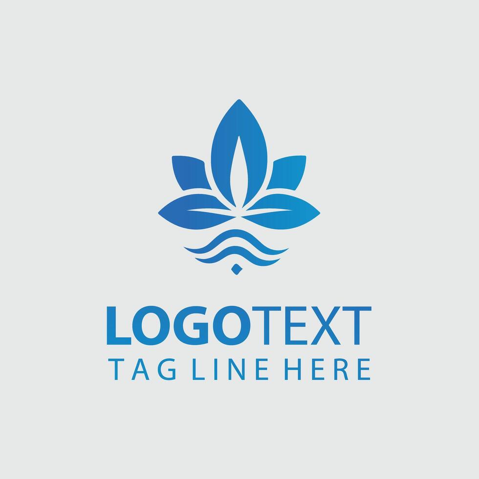 Blue lotus logo design vector