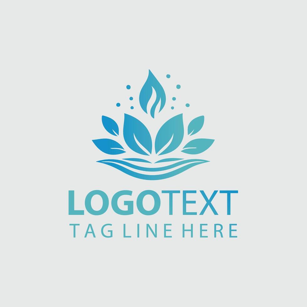 A blue logo with a lotus flower vector