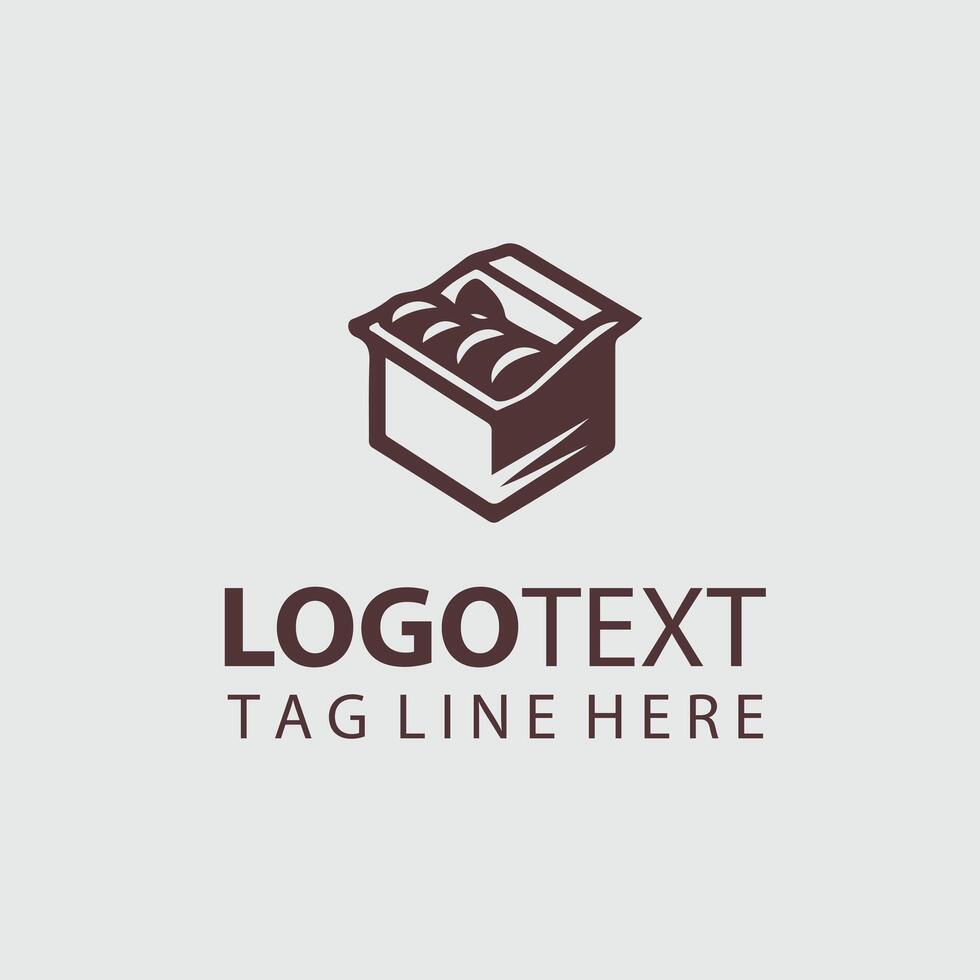 A box logo design for a business vector