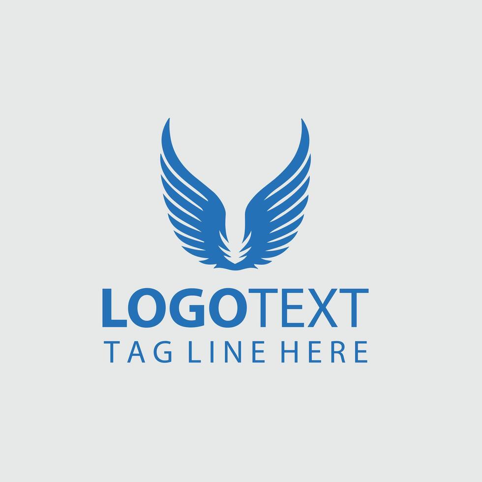 Blue wing logo design vector