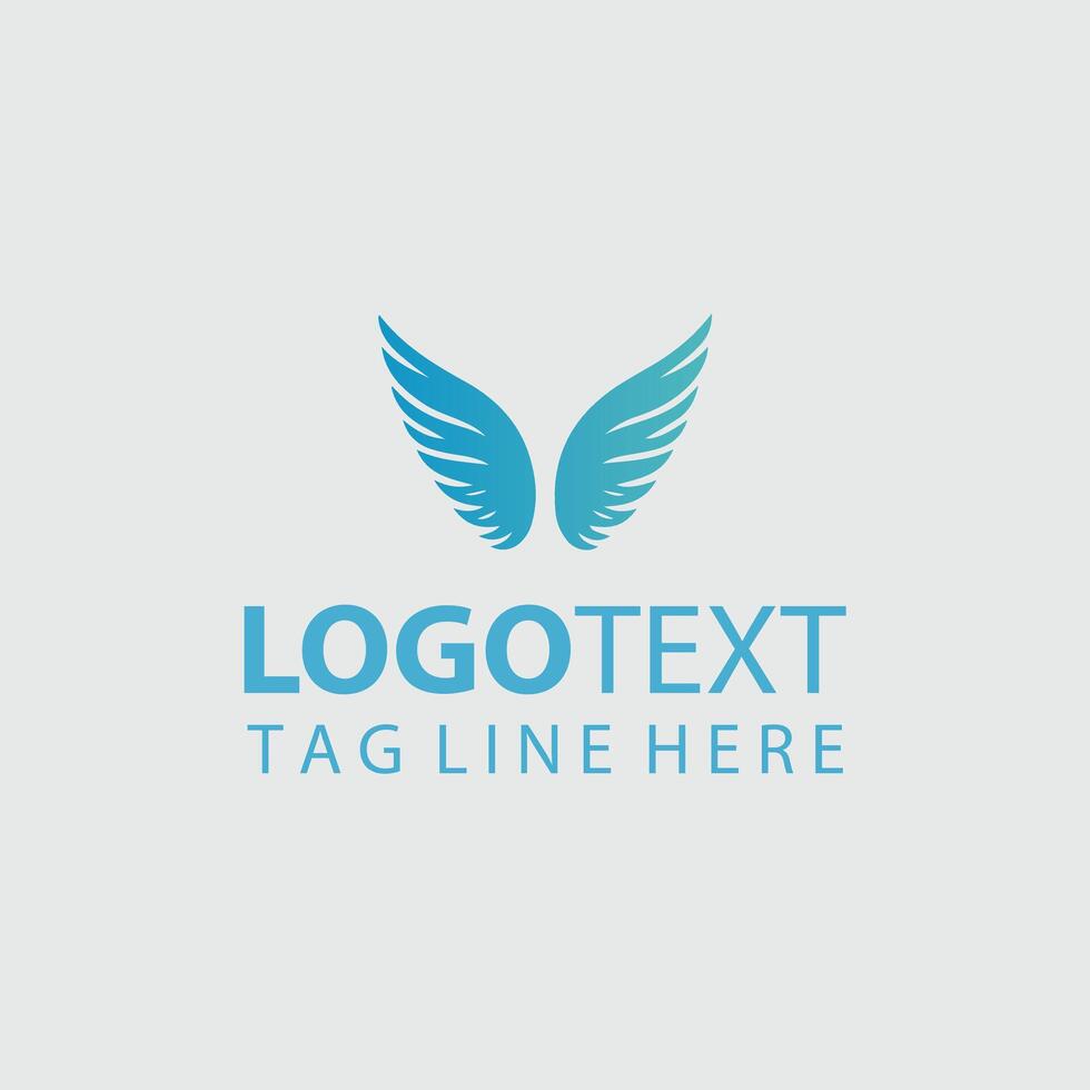 Blue wings logo design vector