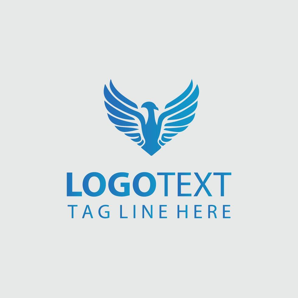 Blue eagle logo design vector