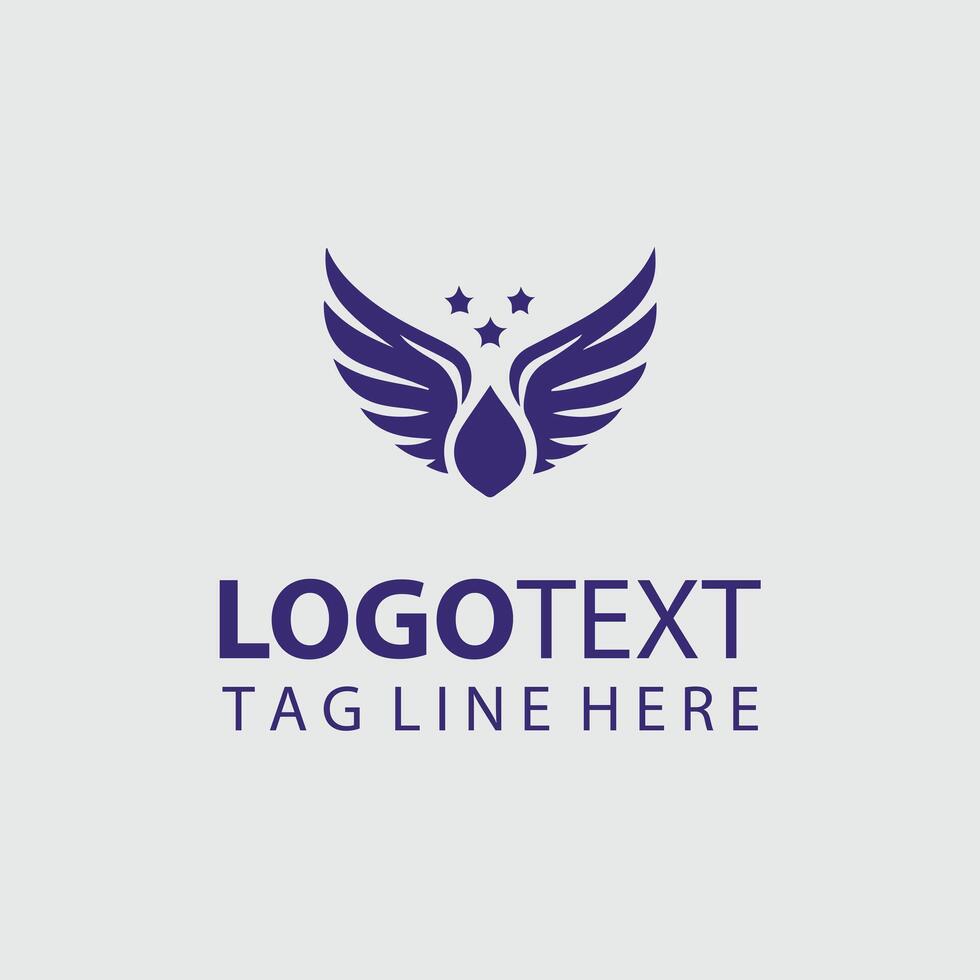 A purple logo with a star on it vector
