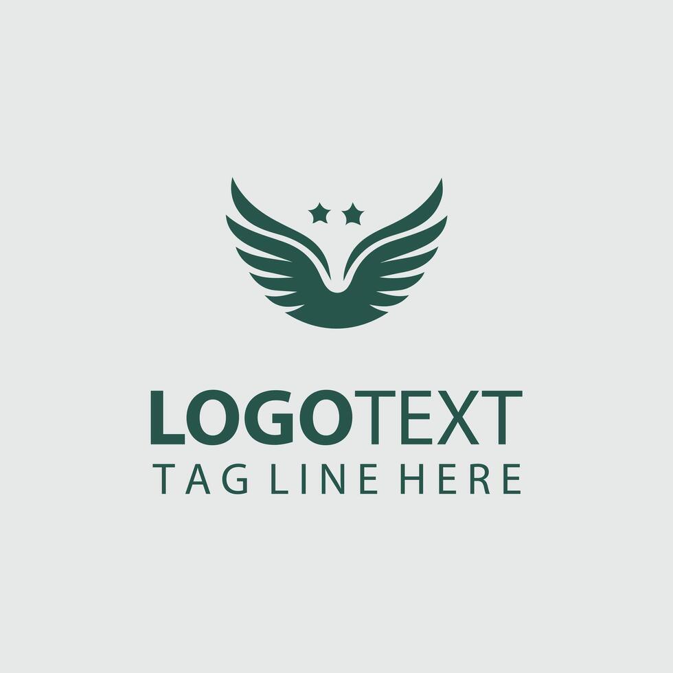 A green logo with a star on it vector