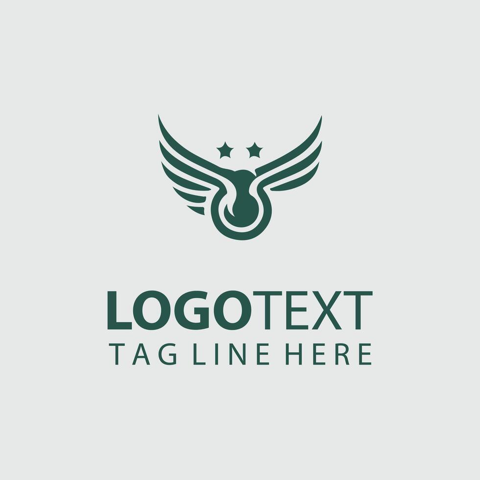 A green bird logo design vector