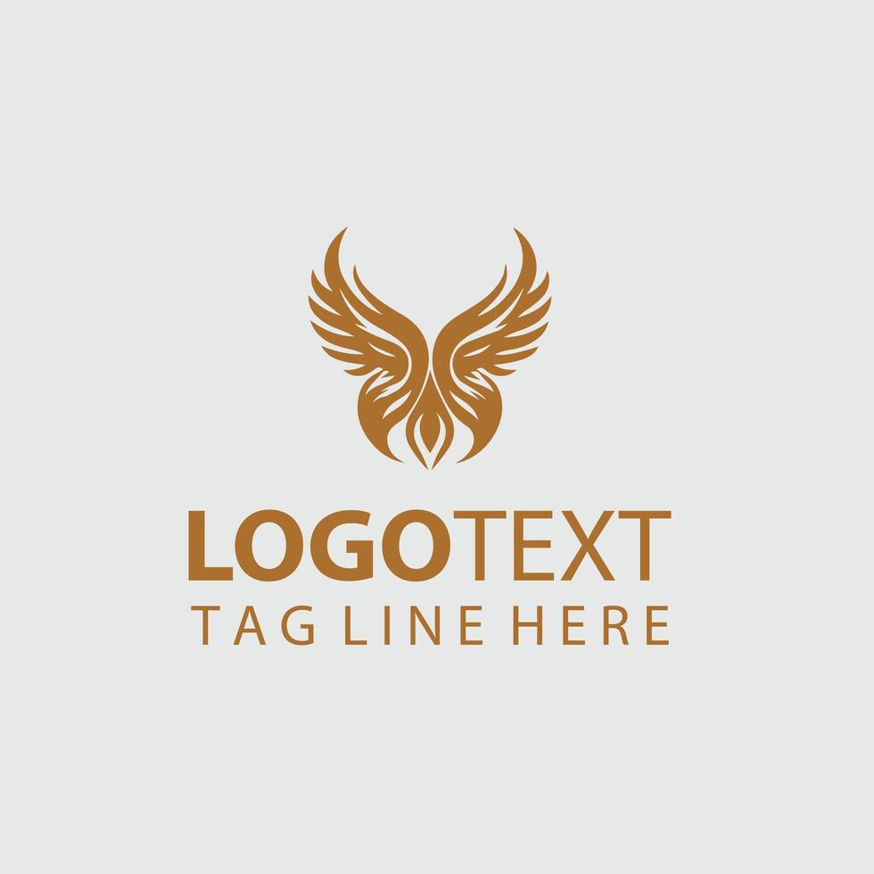 A golden eagle logo design vector
