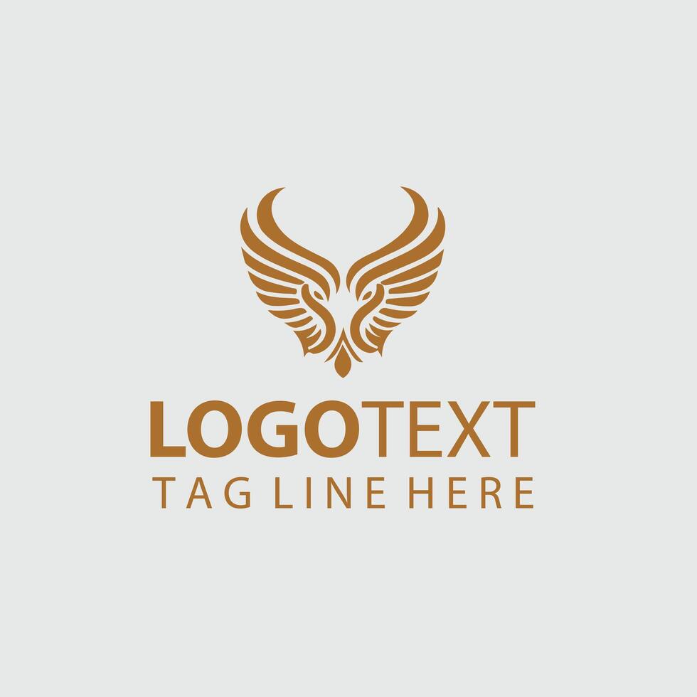 A golden eagle logo design vector