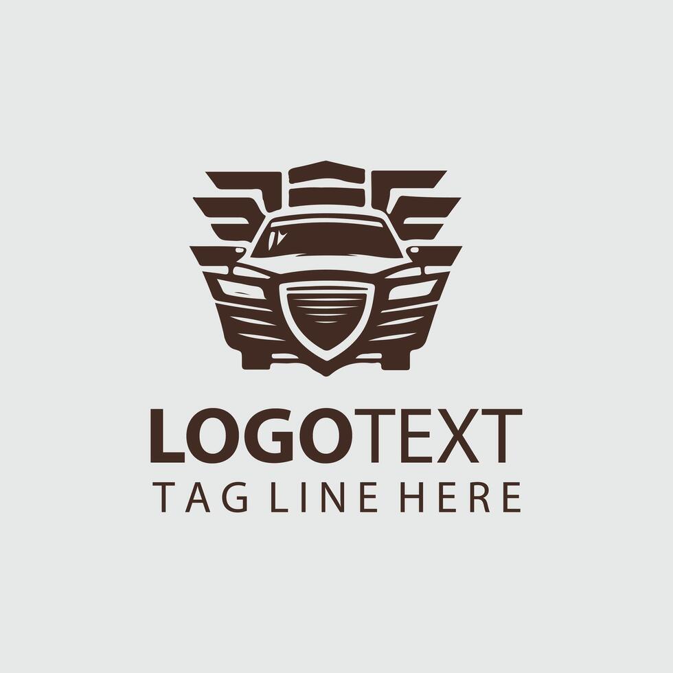A car logo design with a black and white background vector