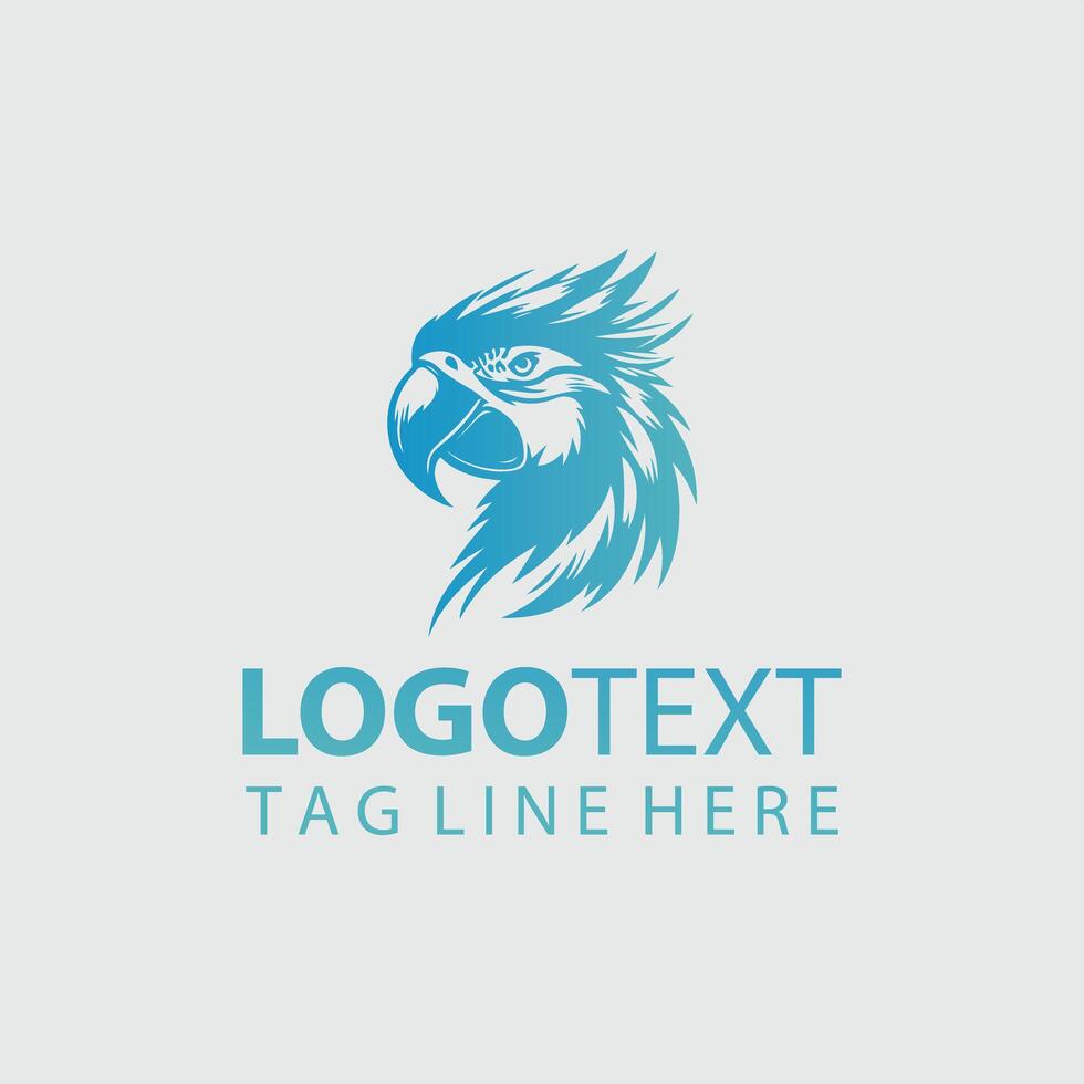 Blue parrot logo design vector