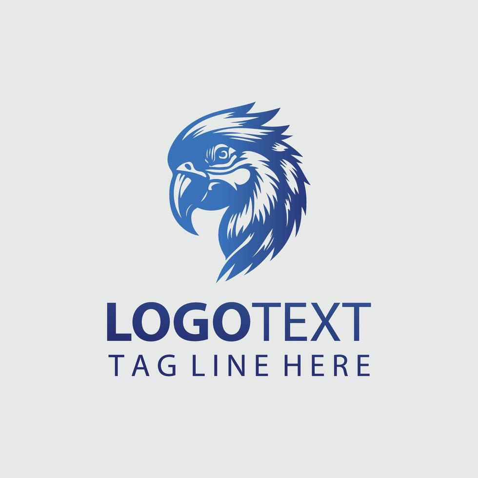 Blue parrot logo design vector