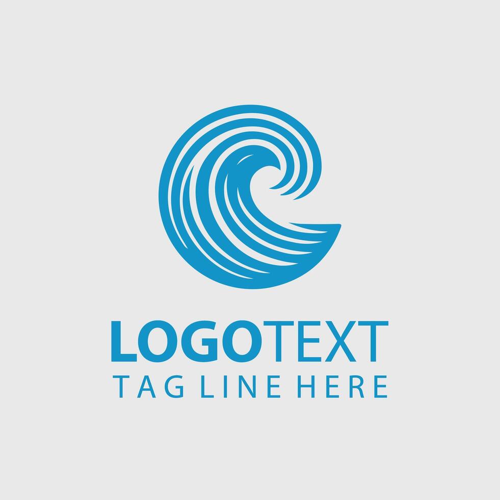 Blue wave logo design vector