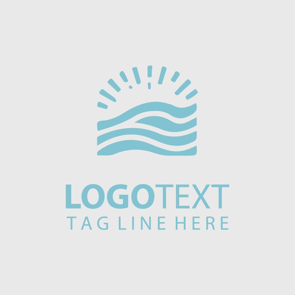 A blue wave logo design vector