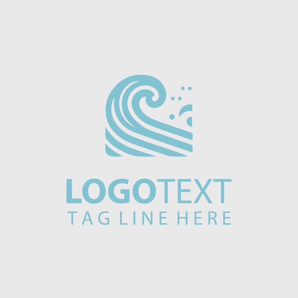 Blue wave logo design vector