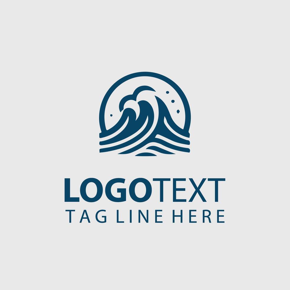A wave logo design for a surf shop vector
