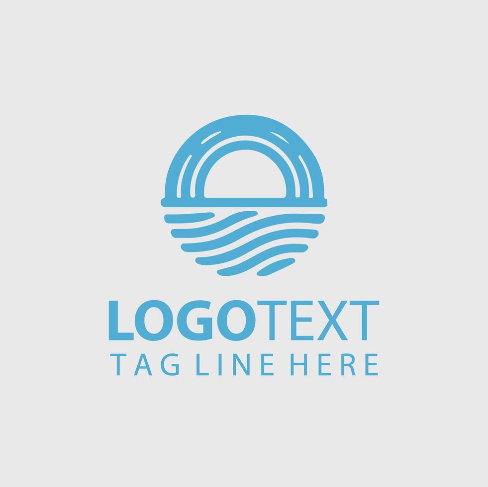A blue wave logo design vector