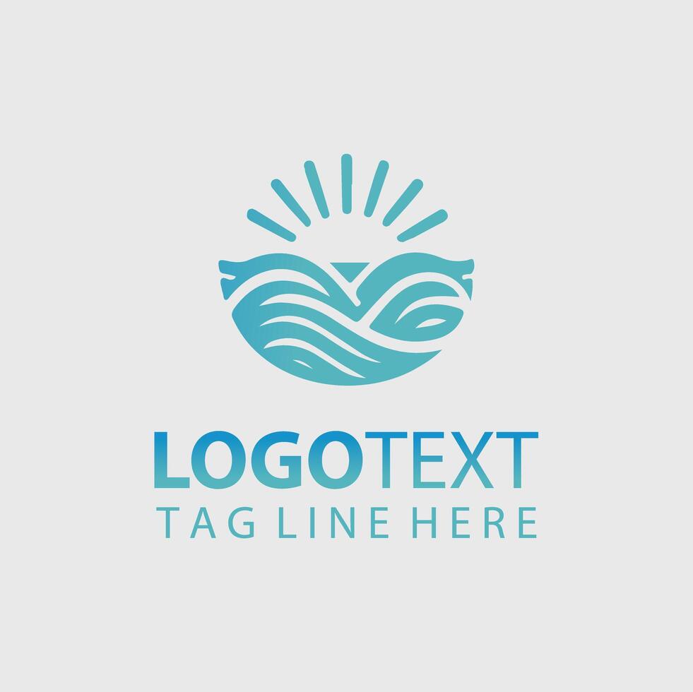 A logo design for a company that is based on the ocean waves vector