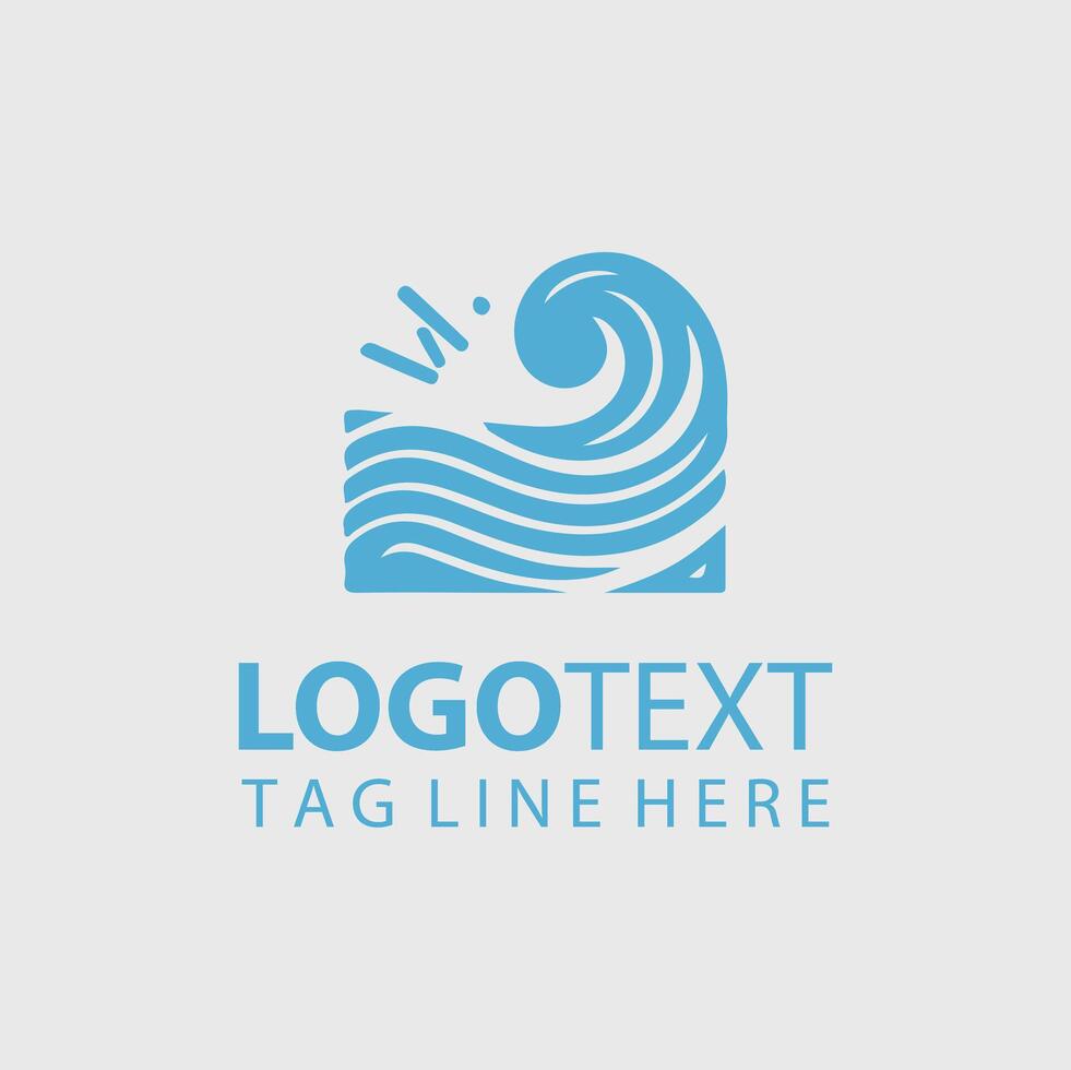 A wave logo design for a surf shop vector