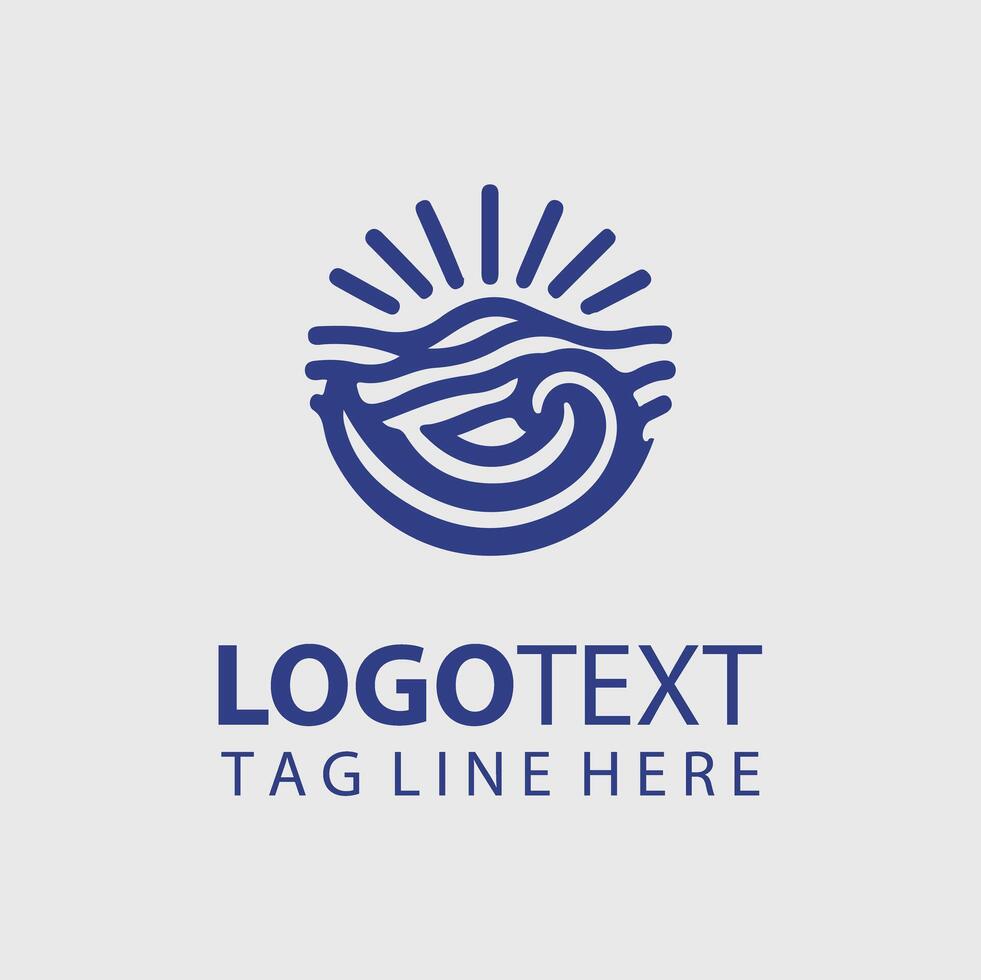 A blue wave logo design vector