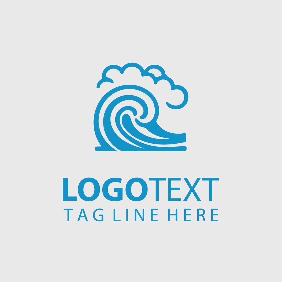 Blue wave logo design vector
