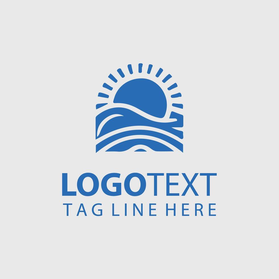 The blue ocean logo design vector