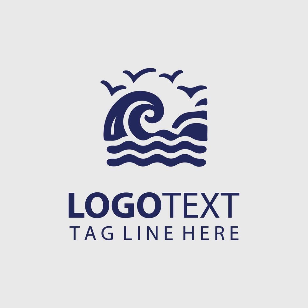A logo design for a company that is based on the ocean waves vector