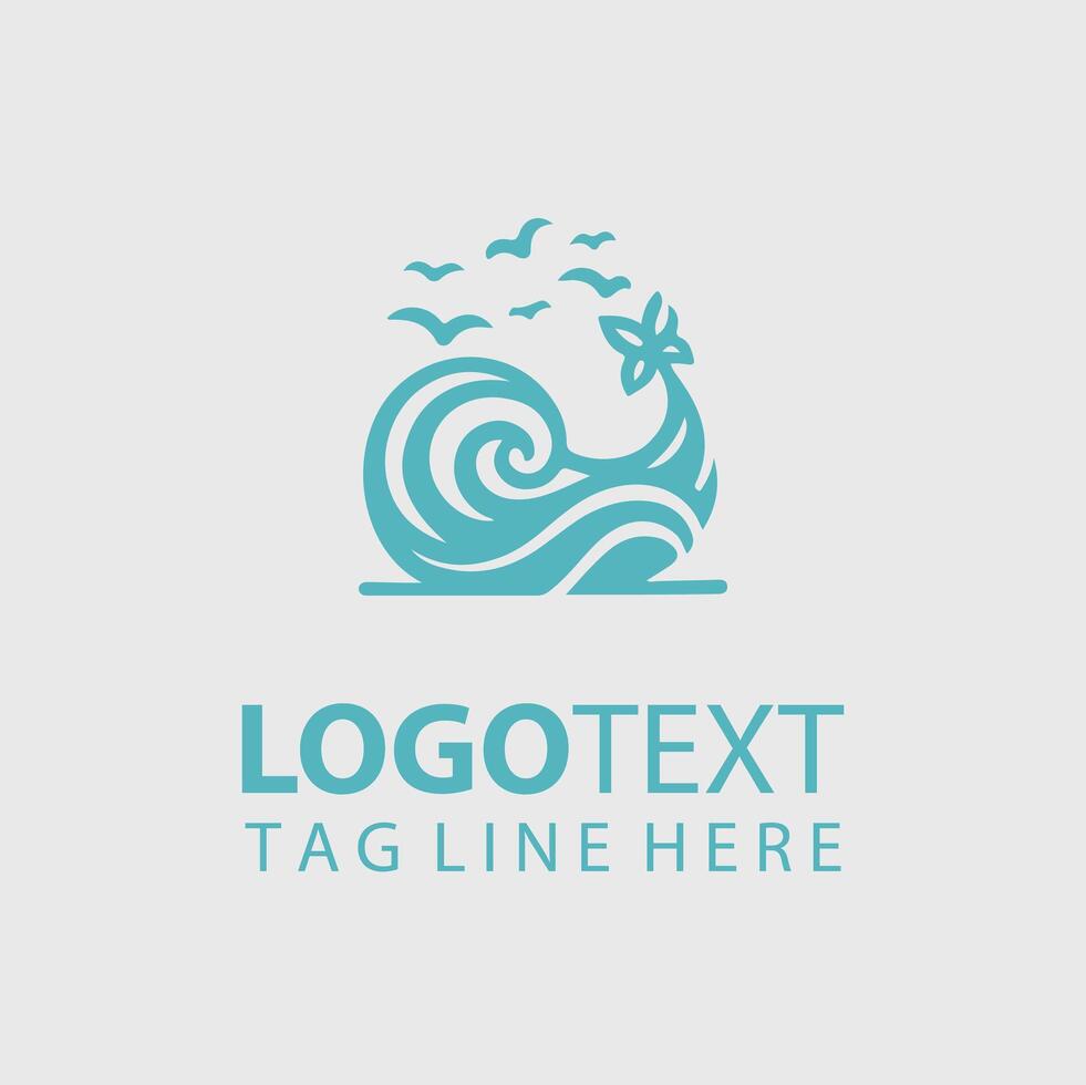 A blue wave logo design vector