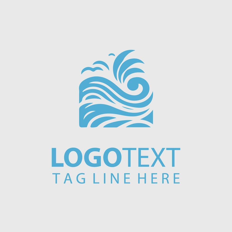 Blue wave logo design vector