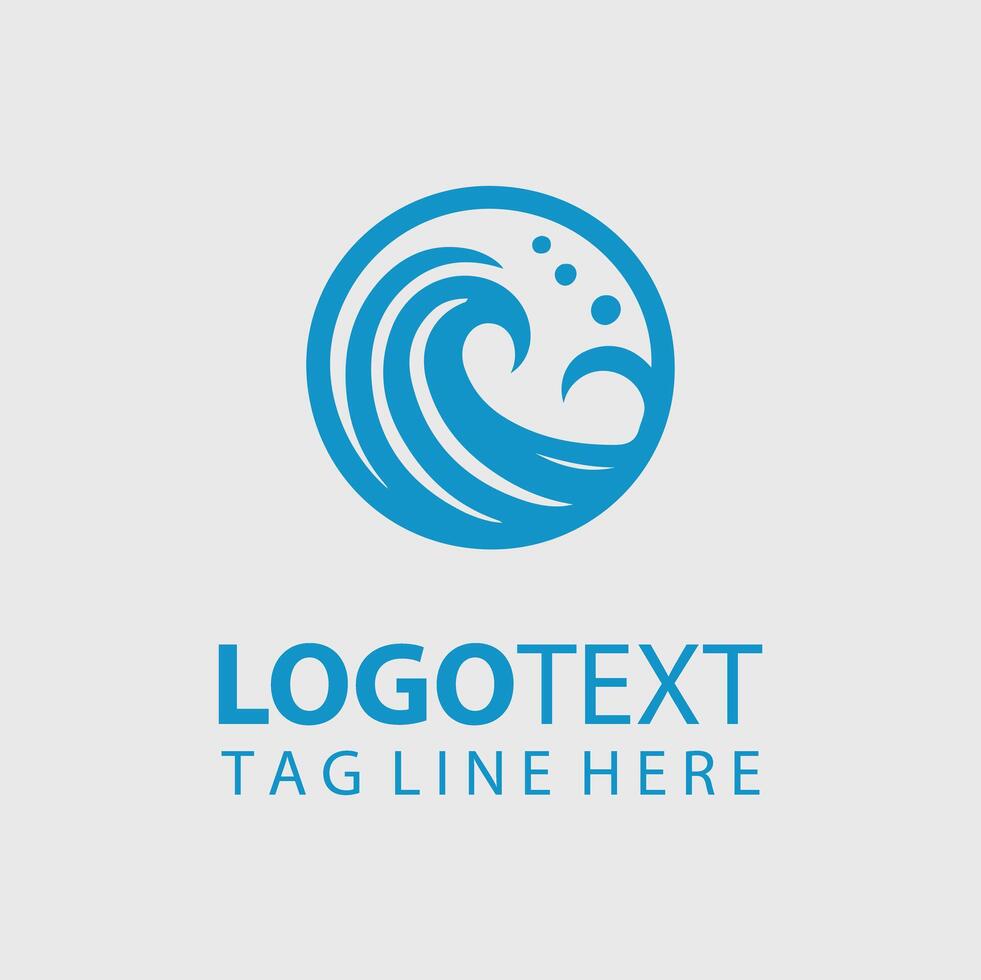 Blue wave logo design vector