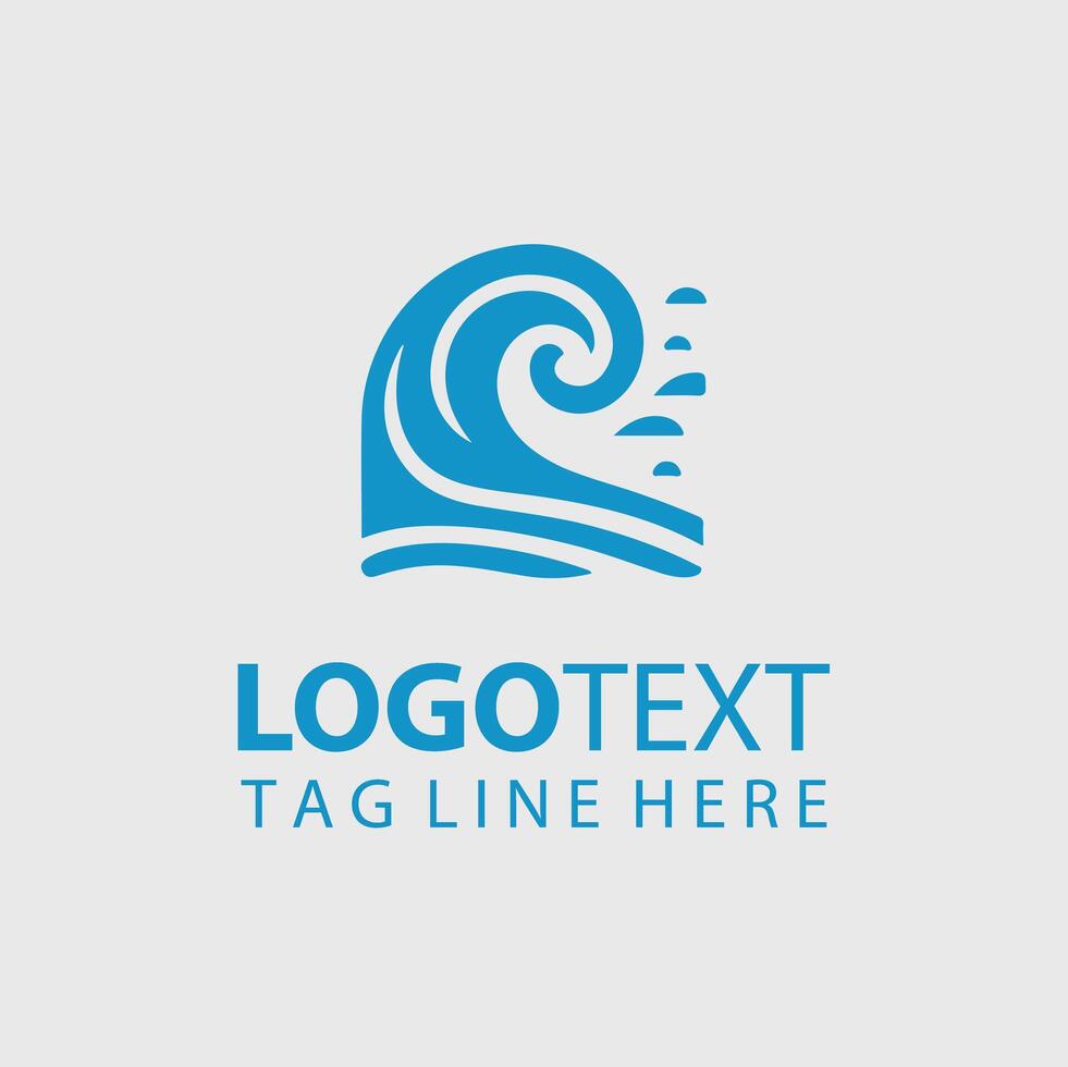 A blue wave logo design vector