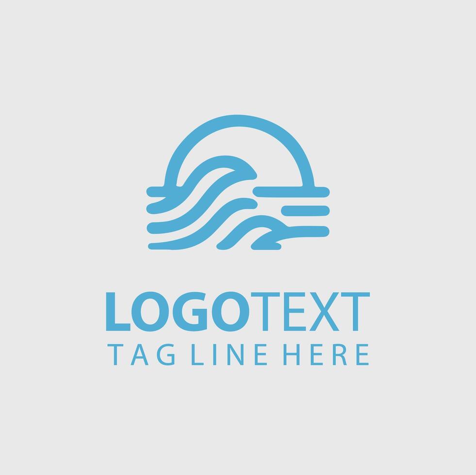 A blue wave logo design vector