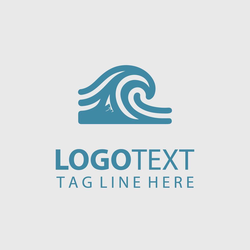 A wave logo design for a surf shop vector