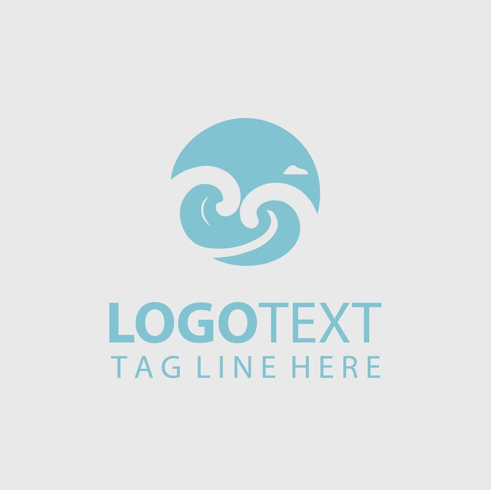 Blue wave logo design vector