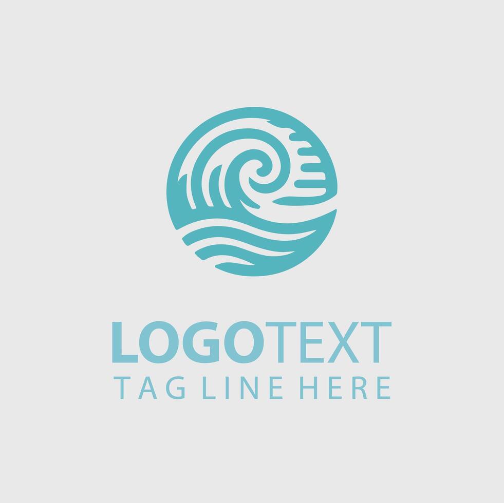 A blue wave logo design vector