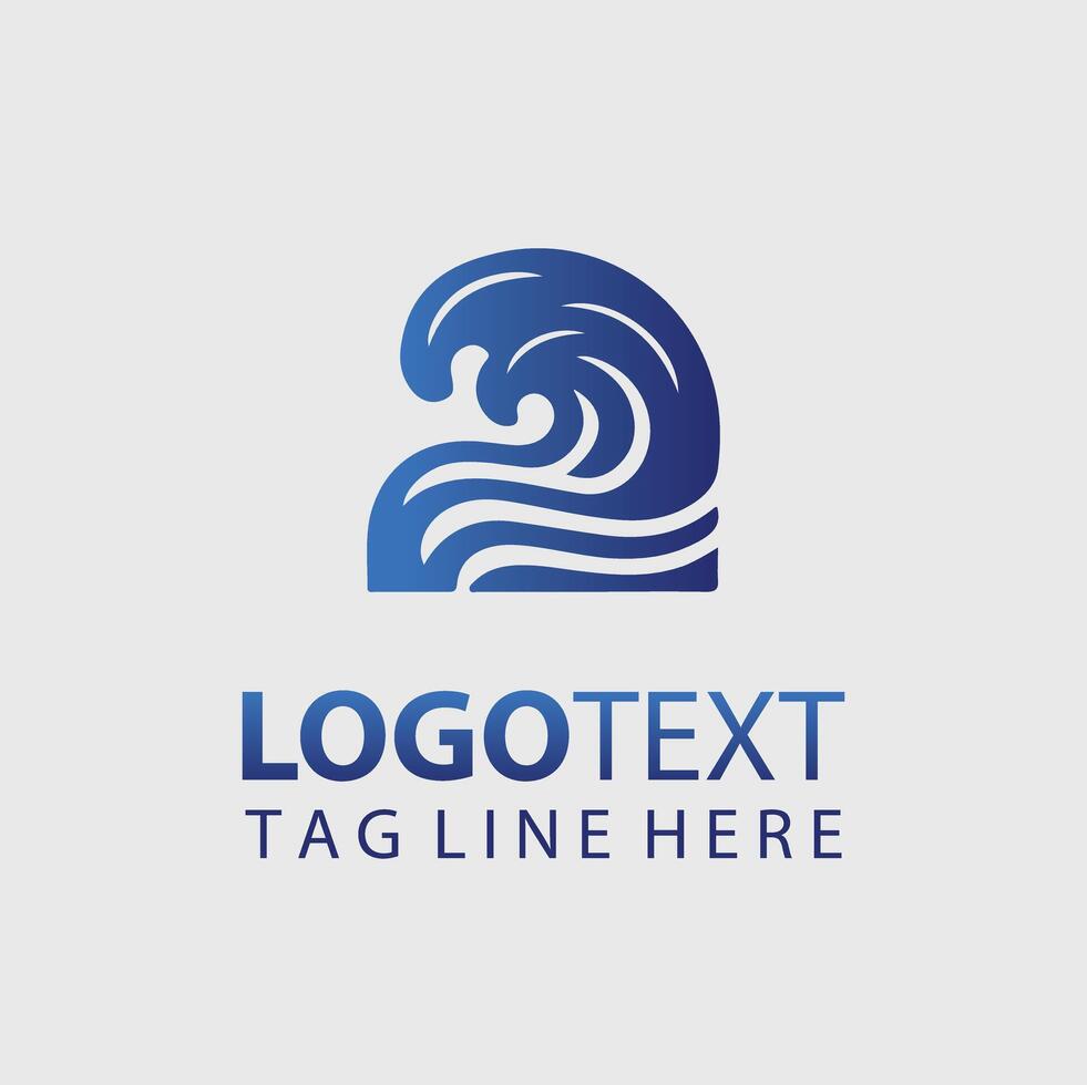Blue wave logo design vector