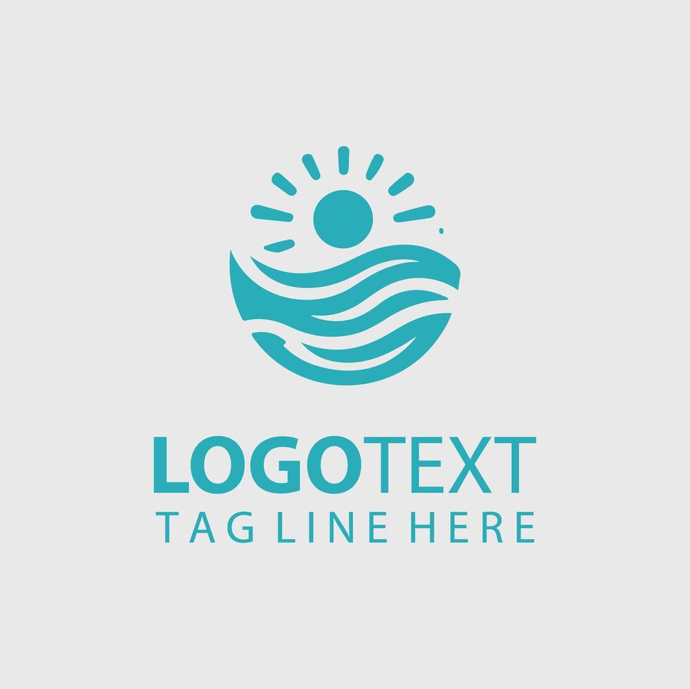 A blue wave logo design vector