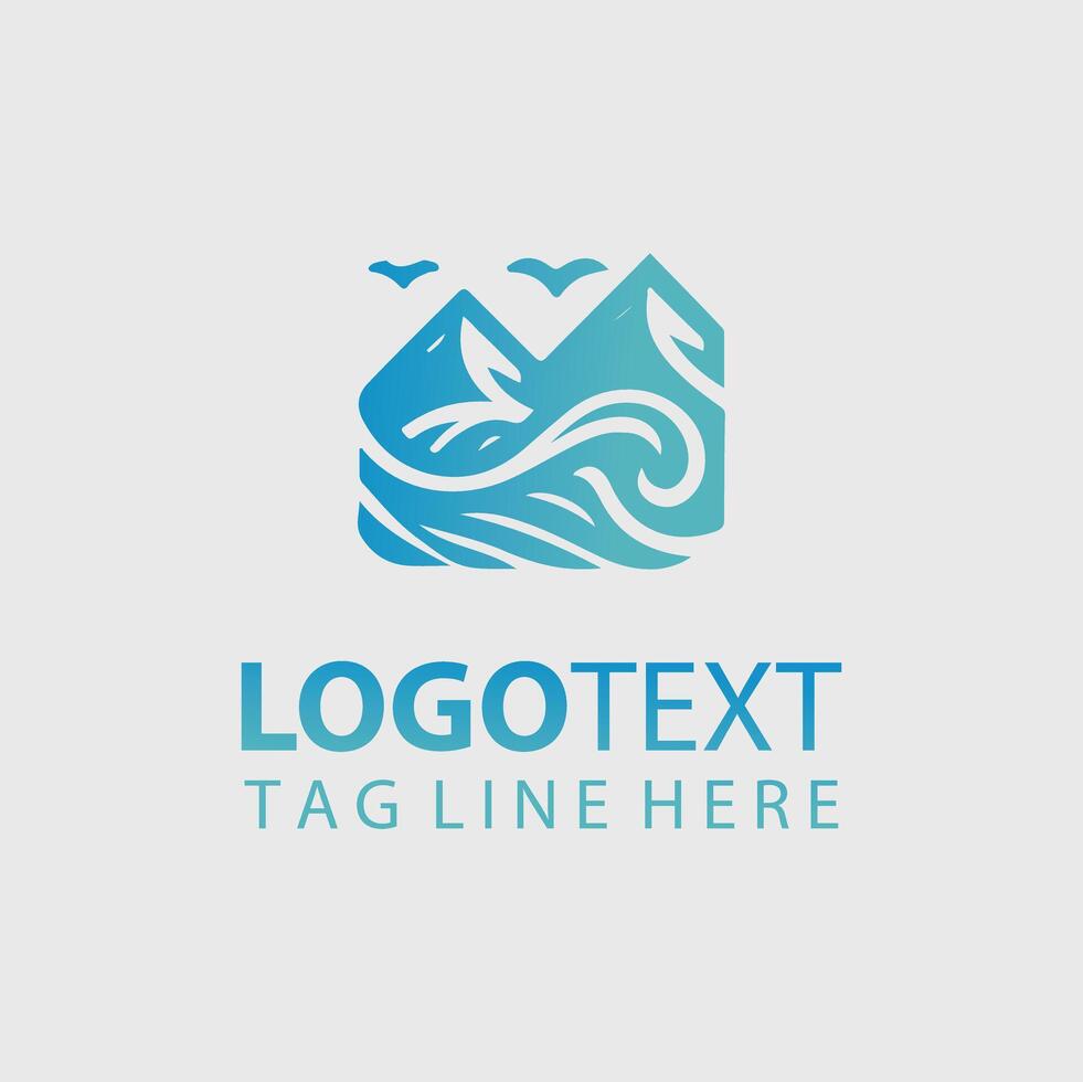 A logo design for a company that is blue and white vector