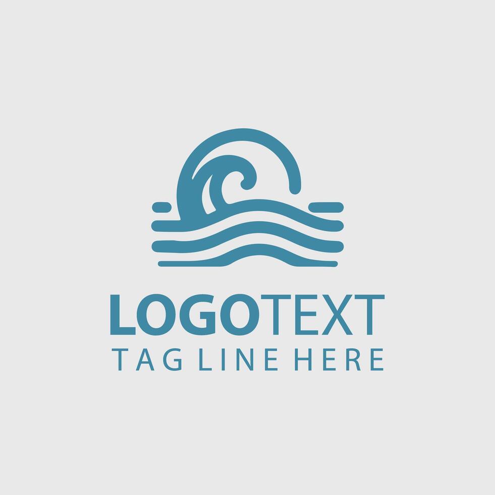 A wave logo design for a surf shop vector