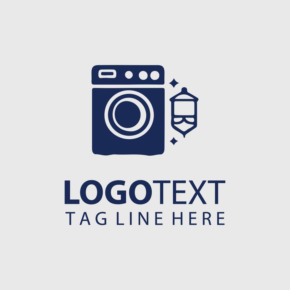 A washing machine logo design vector