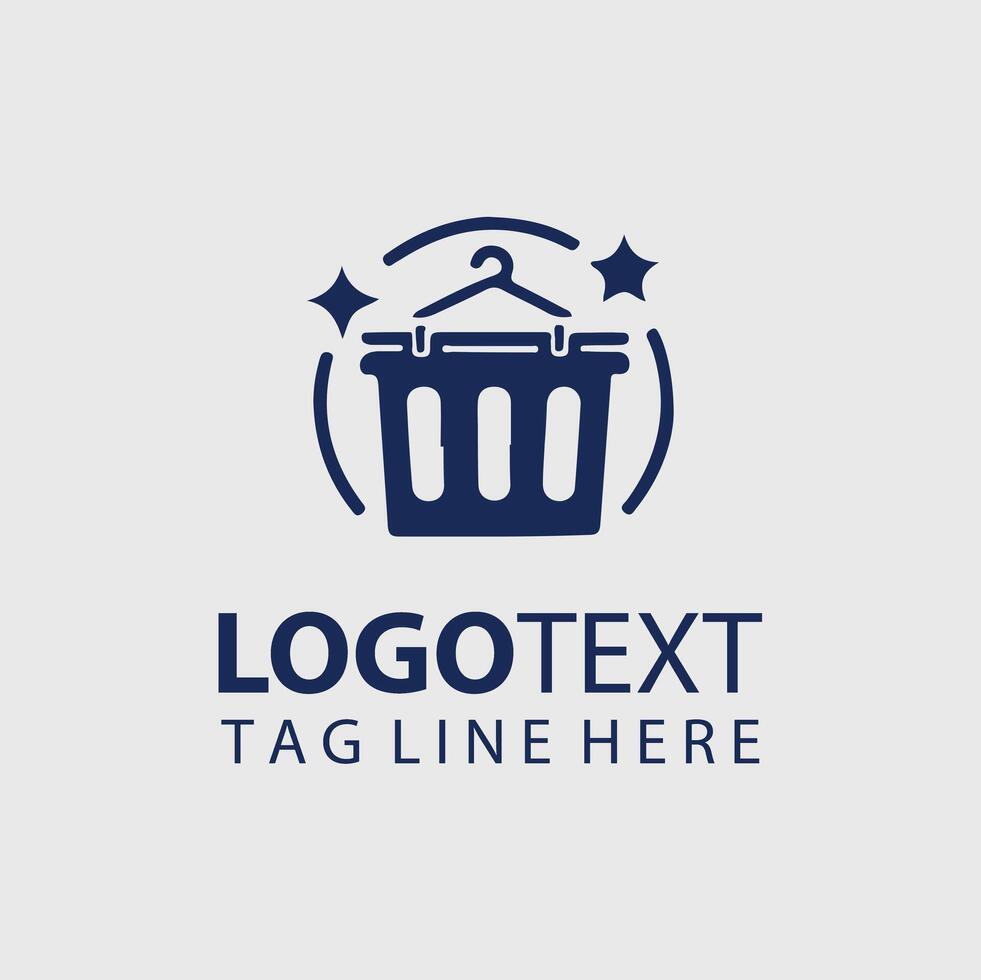 A laundry basket logo design vector