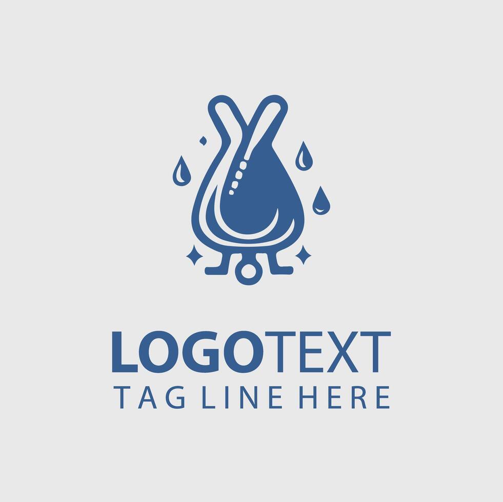A blue logo for a company that is made with a drop of water vector