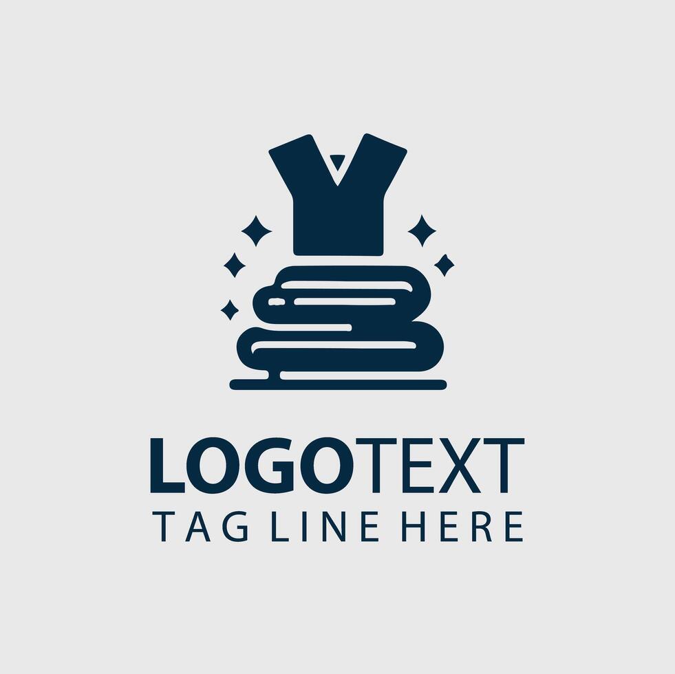 A shirt logo design with a blue background vector