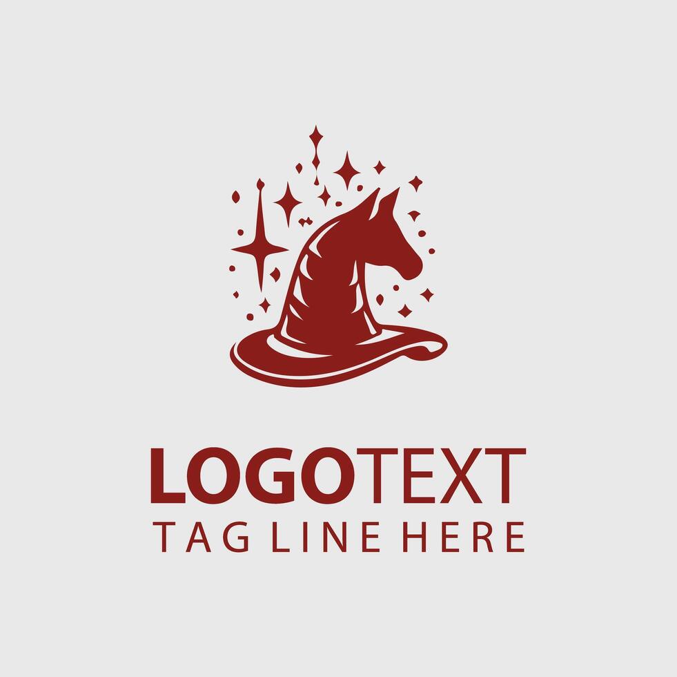 A red hat logo for a magic shop vector